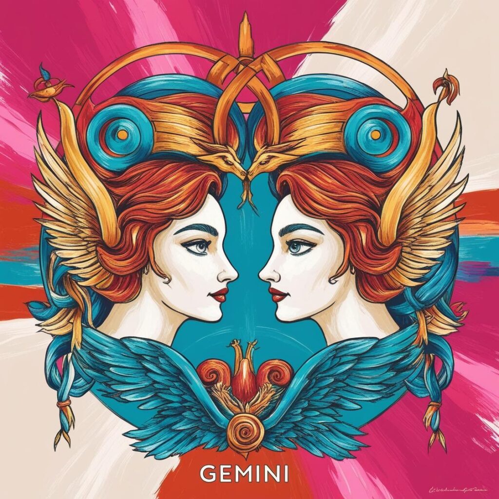 Gemini zodiac sign symbol – The Twins, representing intelligence, adaptability, and communication.
